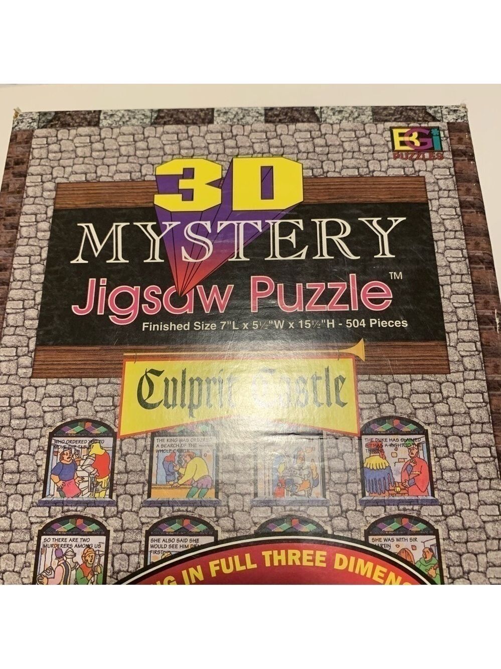 3-D vintage mystery puzzle Castle Culprit game family fun medieval murder - Picture 11 of 15